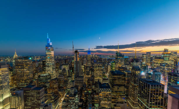 istock Night view of Manhattan under a clear sky 2185544199