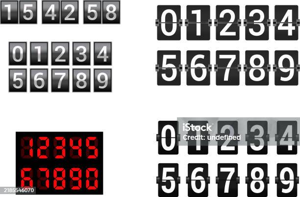 Countdown Numbers Instrument Countdown Numbers Flip Counter Counter With All Numbers Vector Stock ...