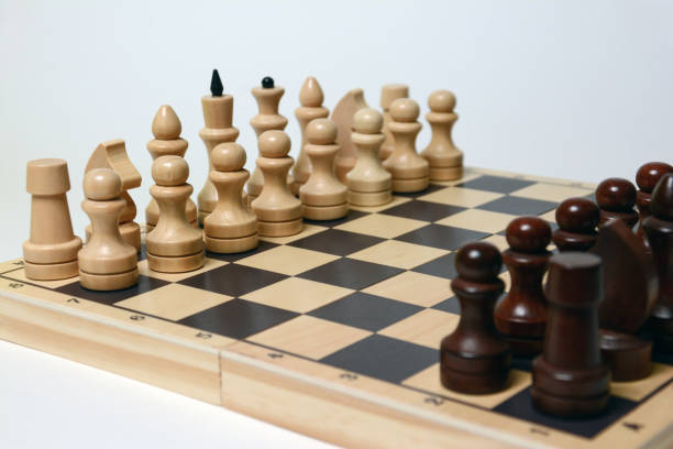 istock Chessboard. Chess game. Chess pieces - King, Queen, Queen, Rook, Bishop, Knight, Pawn. Board game. Chess piece icons, design, print set 2185547570