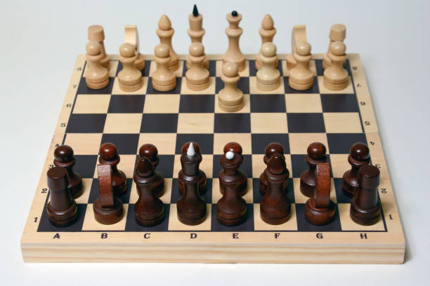 istock Chessboard. Chess game. Chess pieces - King, Queen, Queen, Rook, Bishop, Knight, Pawn. Board game. Chess piece icons, design, print set 2185547612