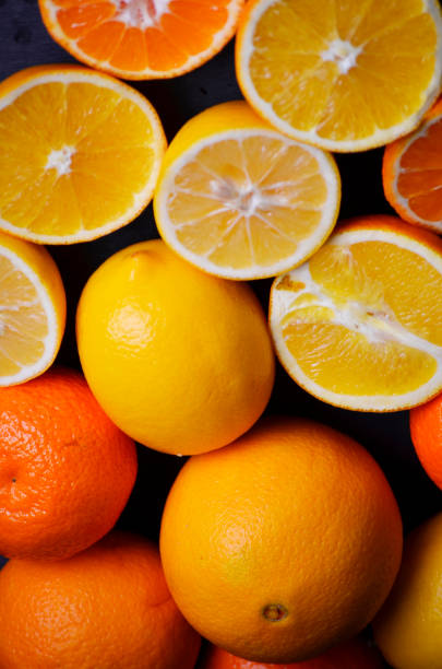 istock Citrus fresh fruit on the white wooden table 2185548223
