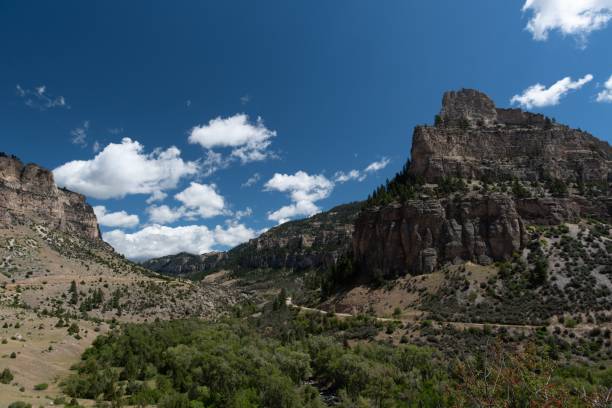 istock Mountain landscape with clear blue sky and clouds 2185548390
