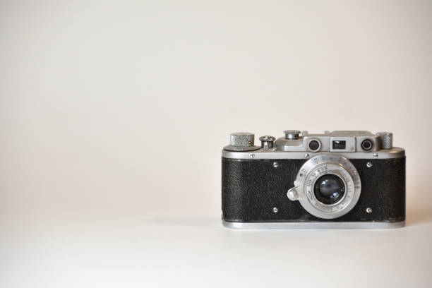 istock Old camera. Film camera. Monochrome background and camera. Photo studio design 2185548837