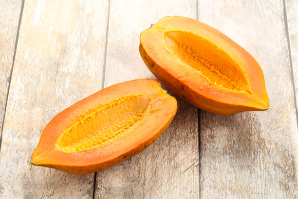 Ripe sweet tropical exotic papaya fruit