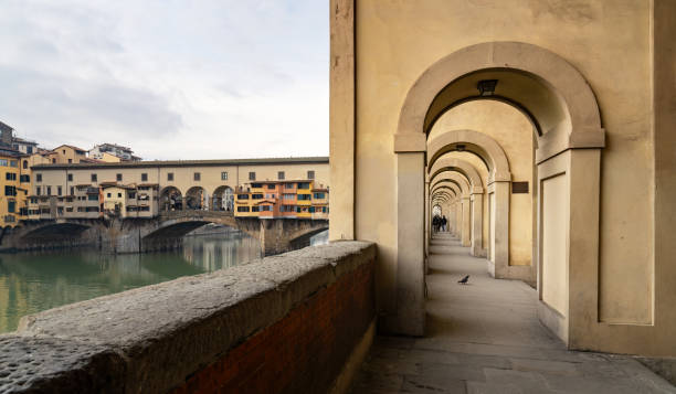 Archway and Ponte Vecchio, Florence Italy
