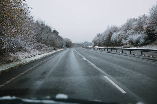 Snowy Motorway in the UK