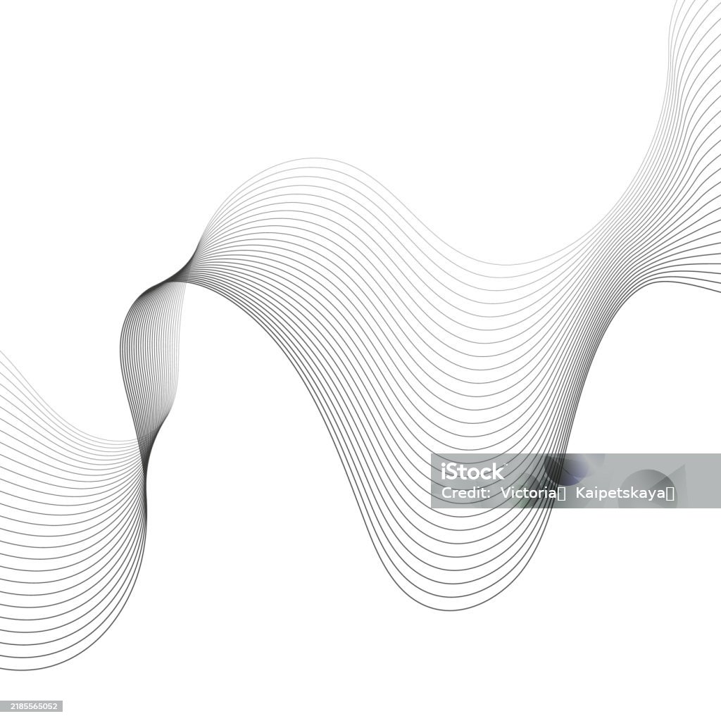 Undulate Effect Undulate Grey Wave Swirl frequency Sound Wave twisted Curve Lines With ...