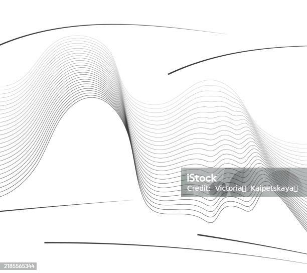 Unduate Undulate Grey Wave Swirl frequency Sound Wave twisted Curve Lines With ...