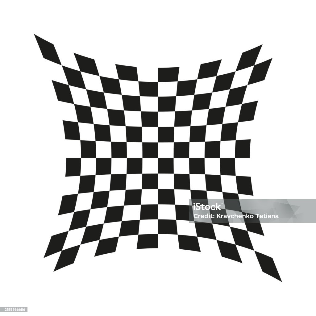 Distorted Checkerboard Pattern Warped Square Grid Wavy Chessboard Shape ...