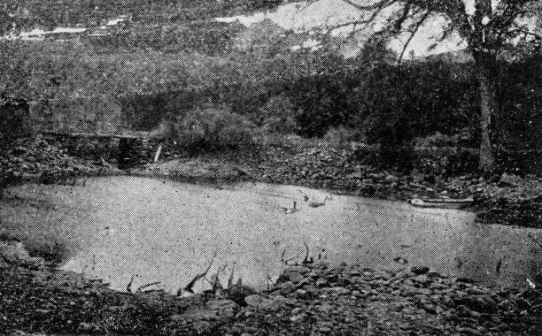 istock Antique image of Worcester and surroundings, Massachusetts: Paradise Pond, Storm 2185569889
