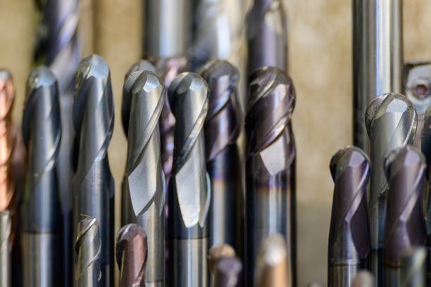 istock Close-up scene the group of used   cutter end mill tools. 2185575910