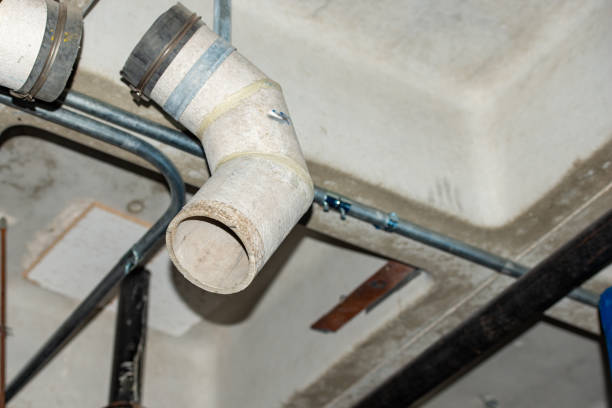 istock Asbestos transite pipe use for gas  line in building 2185578462