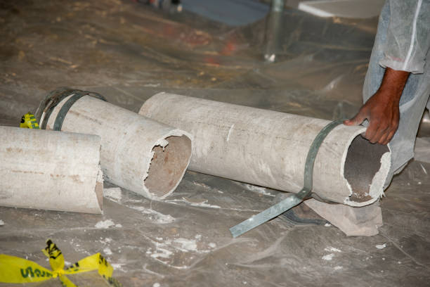 istock Asbestos transite pipe use for gas  line in building 2185578494