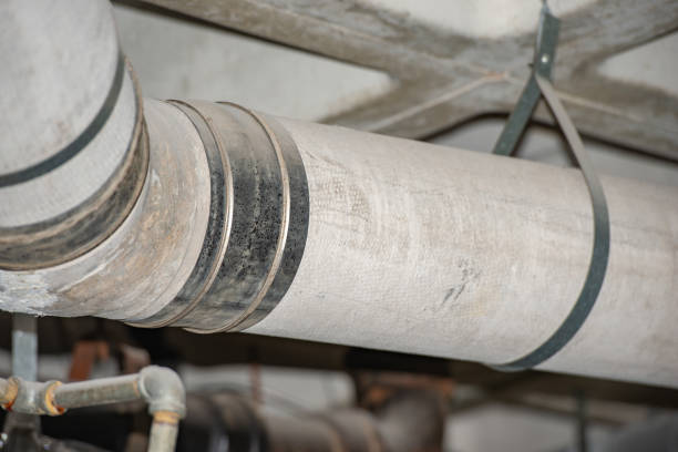 istock Asbestos transite pipe use for gas  line in building 2185578500