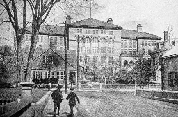istock Antique image of Worcester and surroundings, Massachusetts: High School, Fitchburg 2185578708