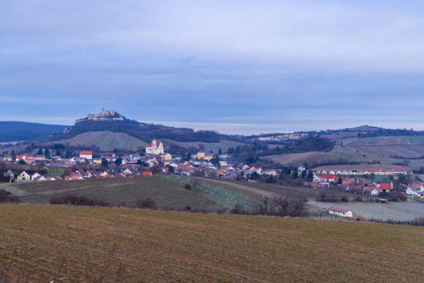 istock Falkenstein ruins and town with vineyard, Lower Austria, Austria 2185579694