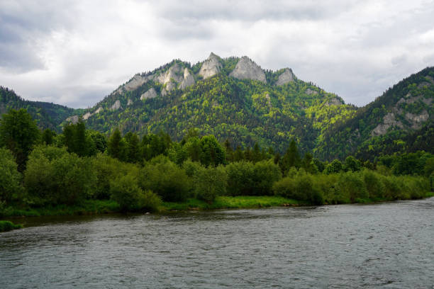 Three Crowns Massif over Dunajec River in Pieniny Mountains, Poland