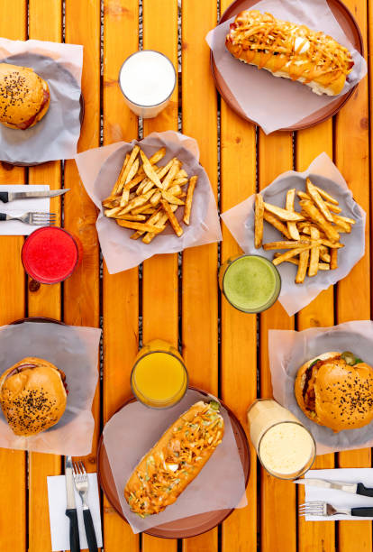 istock Close-up on fast food served at a restaurant 2185583990