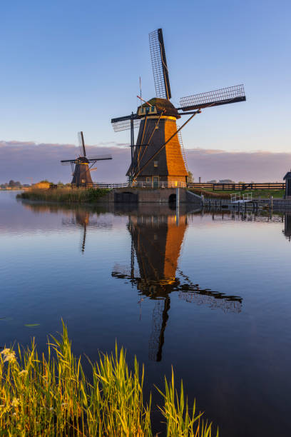 istock Traditional Dutch windmills in Kinderdijk - Unesco site, The Netherlands 2185583992