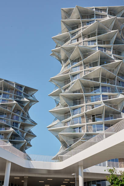 istock Modern residential buildings against blue sky 2185587339