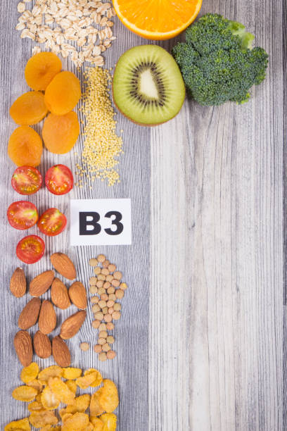 istock Various products or ingredients as source natural vitamin B3. Copy space for text 2185587571