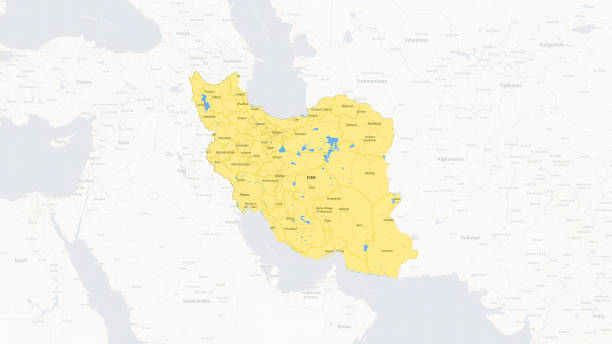 istock Iran - Highlighted World Map with Yellow Country Emphasis 2185591648