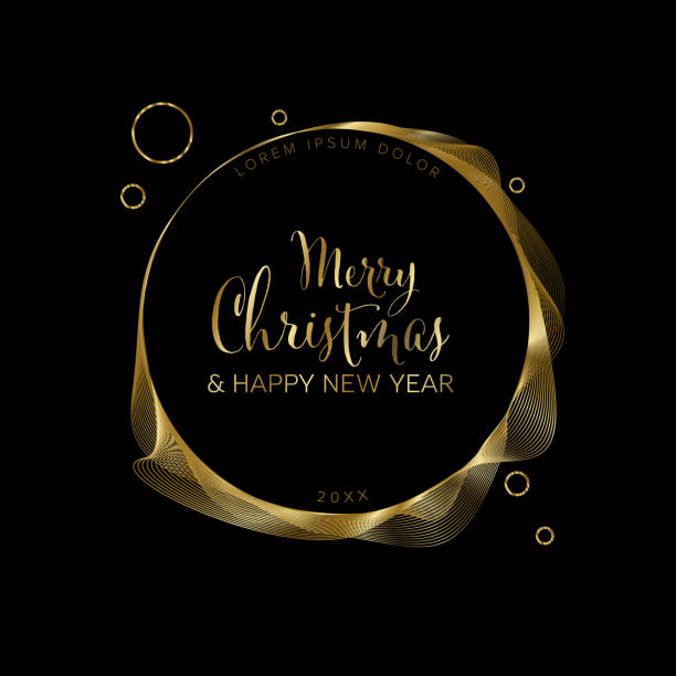 istock Modern premium Merry Christmas and happy new year card with golden elements 2185594778
