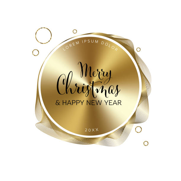 istock Modern premium Merry Christmas and happy new year card with golden elements 2185594799