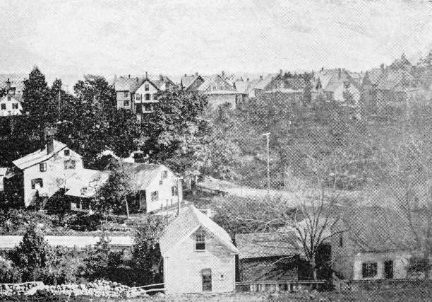 istock Antique image of Worcester and surroundings, Massachusetts: Wood's Hill 2185595218
