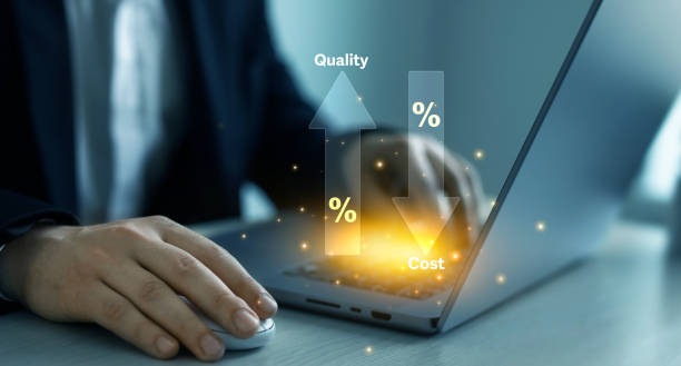 istock Cost and quality control and enhance company performance. Increase quality and cost optimization for products. Corporate strategy and effective business management. 2185595400
