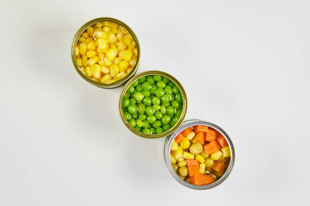 istock Canned food, canned vegetables, overhead shot 2185596978
