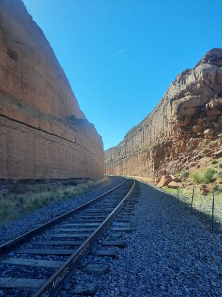 istock Railroad Tracks through Canyon Red Rock 2185599645