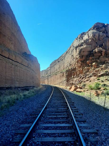 istock Railroad Tracks through Canyon Red Rock 2185599647