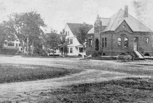 istock Antique image of Worcester and surroundings, Massachusetts: Harvard, Public Library 2185600900