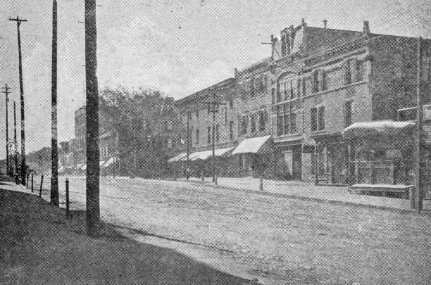 istock Antique image of Worcester and surroundings, Massachusetts: Clinton, High Street 2185602251