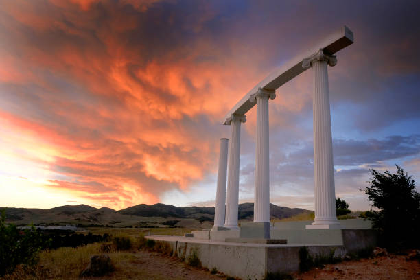 Idaho State University ISU campus Red Hill at sunrise clouds in sky