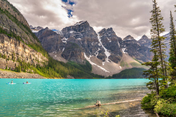 istock Pristine Beauty - Lake Moraine’s Turquoise Waters and Towering Peaks in Summer 2185606443