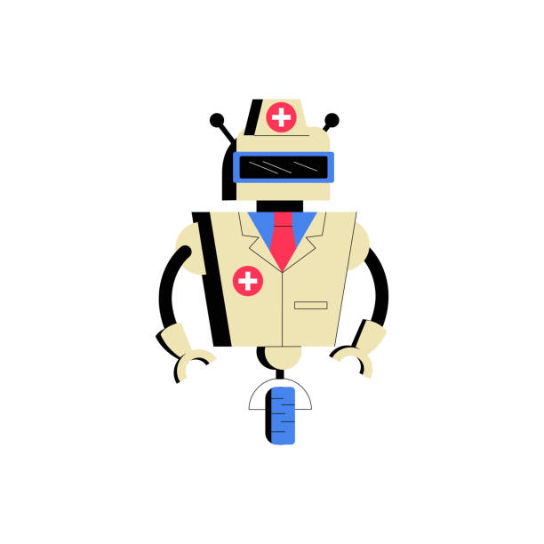 istock Robot Medical Assistant In Flat Vector Illustration Symbolizing Healthcare, Technology, And Automation, Isolated On White Background 2185607140