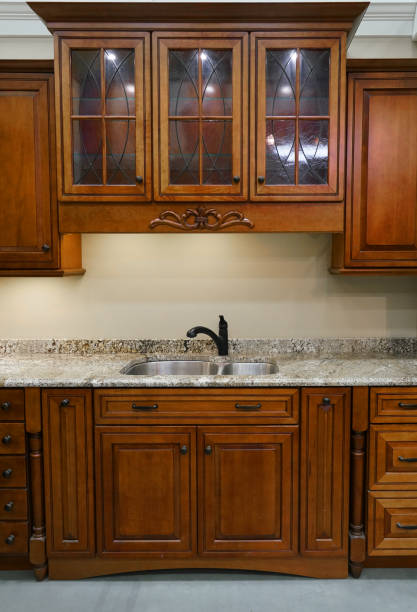 istock Close up on modern kitchen counter top renovation 2185607831