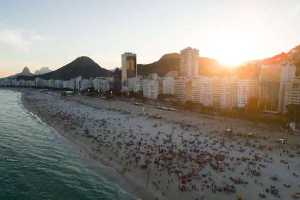 istock Copacabana Beach Aerial View on Sunset in Rio 2185607858