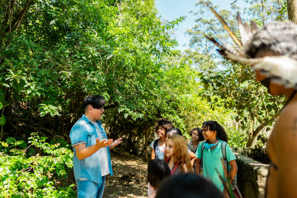 istock Children listening teacher's instructions during a field trip in a summer camp 2185608412
