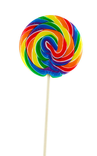 istock single colorful lollipop isolated on white background 2185608442