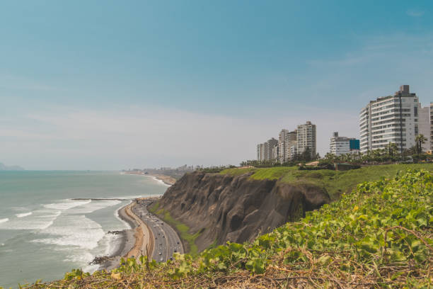 istock Panoramic timelapse of Miraflores district coastline in Lima, Peru. 2185609238