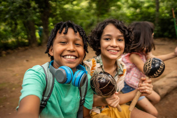 istock Boys taking a selfie in a summer camp 2185613258