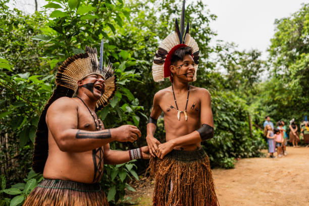 istock Indigenous people having fun in the village 2185614116