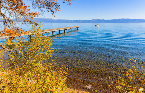 istock Dock on Pebble Beach at Hurricane Bay, Lake Tahoe 2185616859