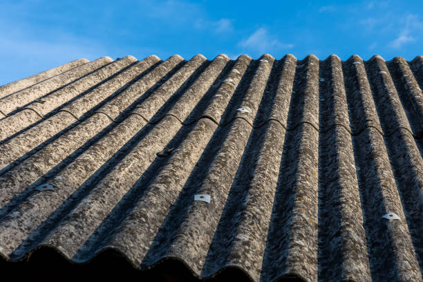 istock Corrugated sheet roof containing asbestos 2185619598