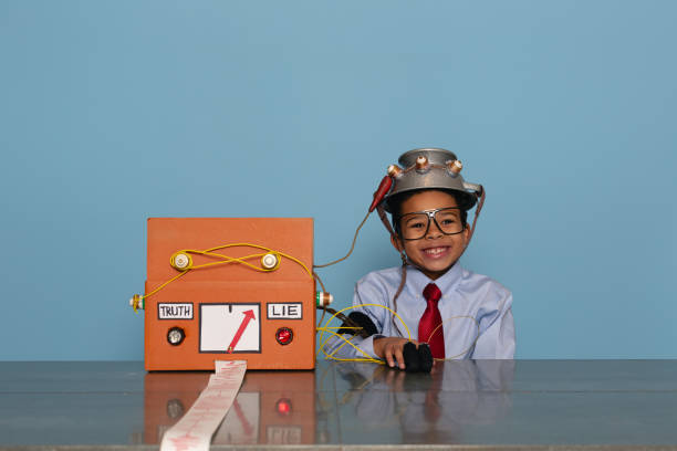 istock Boy with Homemade Lie Detector Machine 2185622293