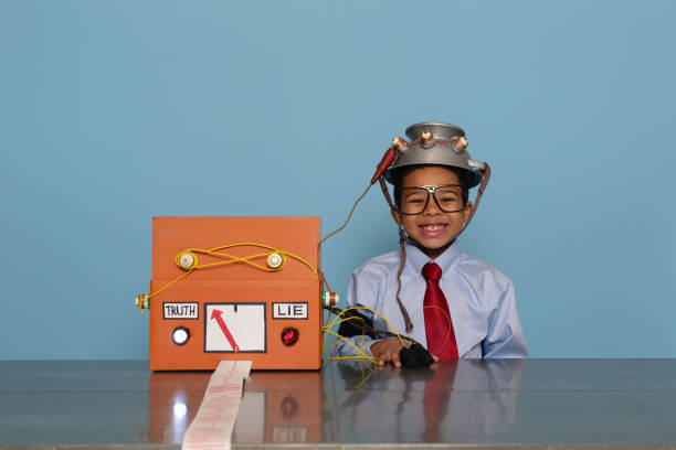 istock Boy with Homemade Lie Detector Machine 2185622295