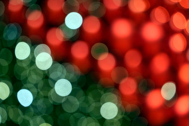 An abstract christmas tree balls blurried background